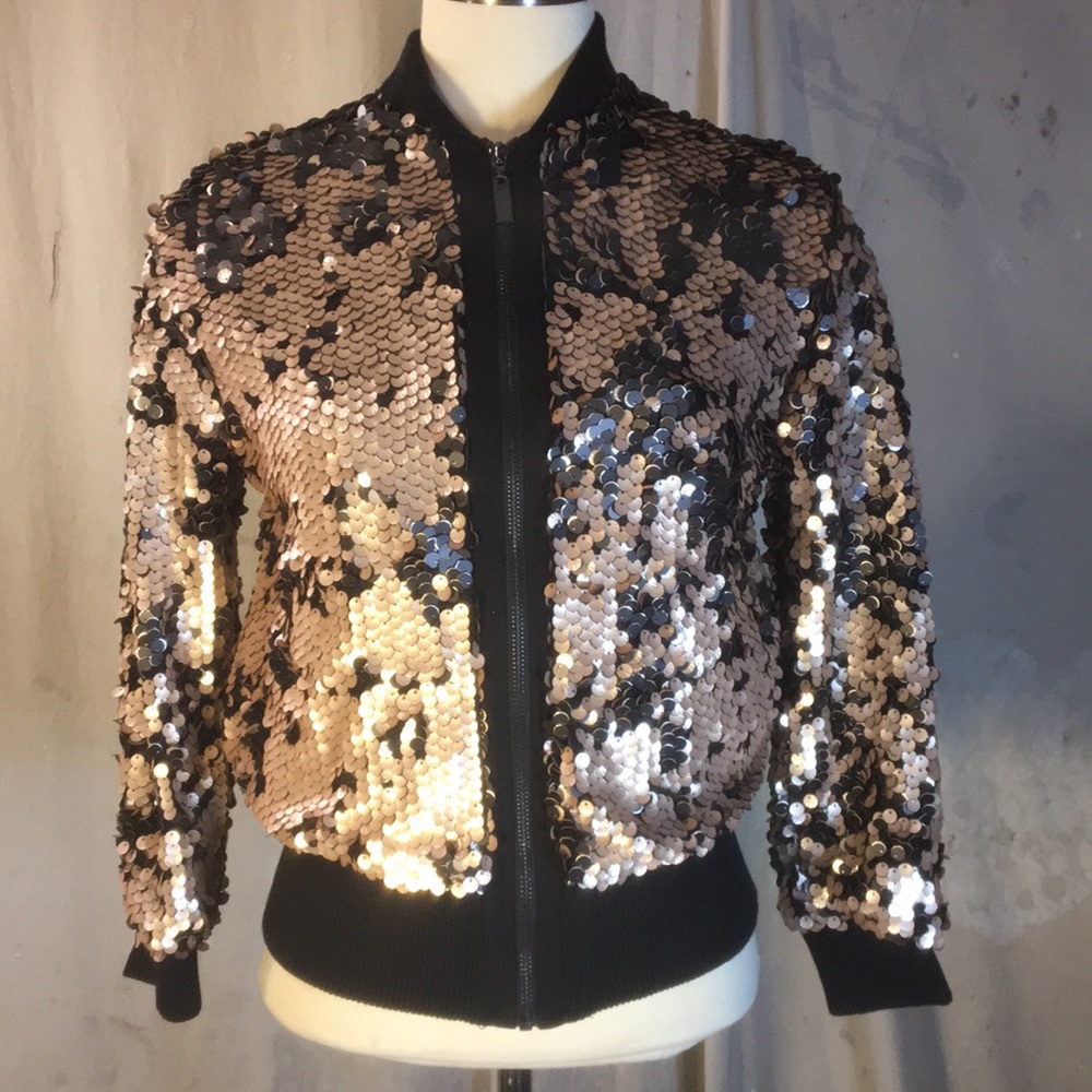 UO Silence and Noise sequin track jacket